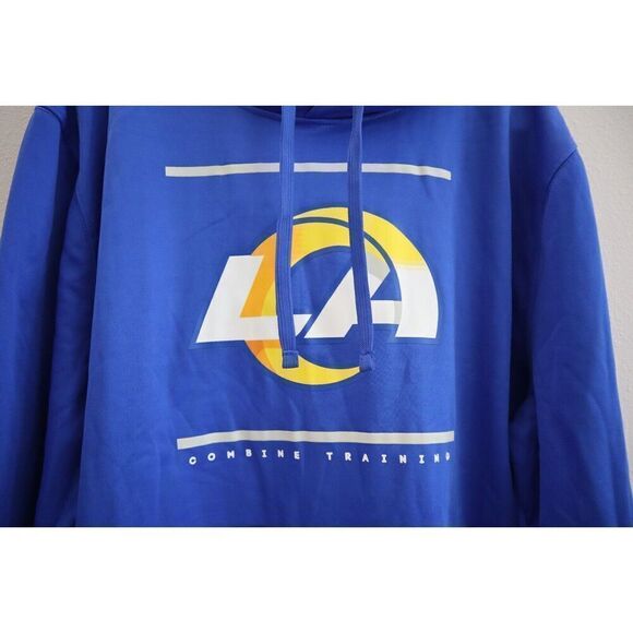 New Era Men's Sz XL Blue Los Angeles Rams Combine Authentic Split Defense Hoodie - Picture 3 of 10